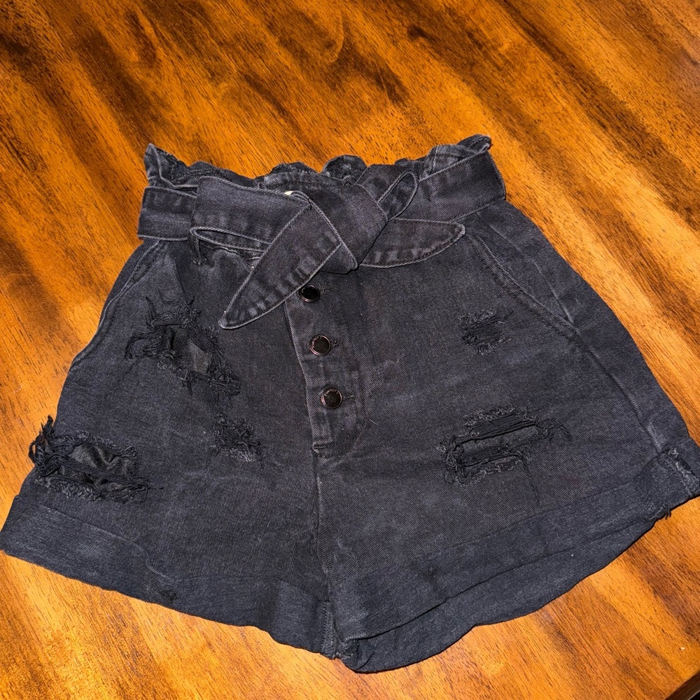 Black Jean shorts